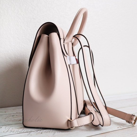 NWT Kate Spade Adel Flap Backpack in Warmbeige - Picture 5 of 12